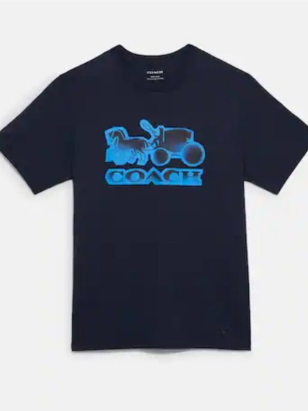 NWT Coach men’s spray paint horse & carriage Navy Medium T-Shirt